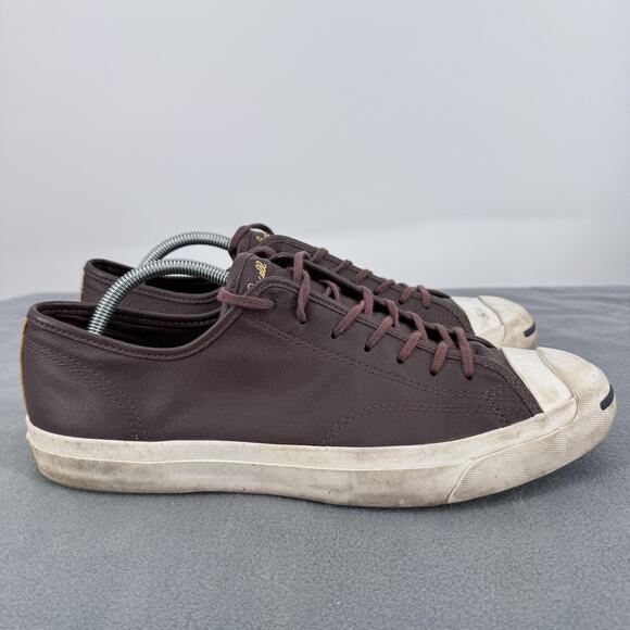 Converse Jack Purcell Shoes Mens 11‎ Womens 12.5 Brown Leather Low Top Sneakers main image 4